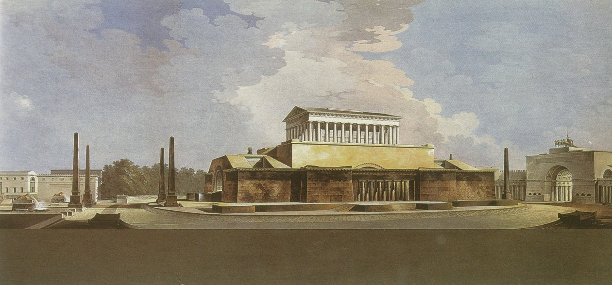 Plán pomníku Fridricha II Pruského, Berlín, 1797 od Friedrich Gilly