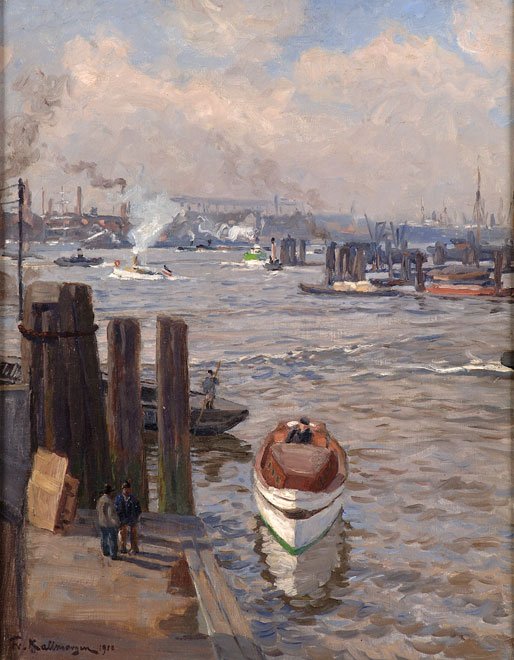 Přístav Hamburk od Friedrich Kallmorgen