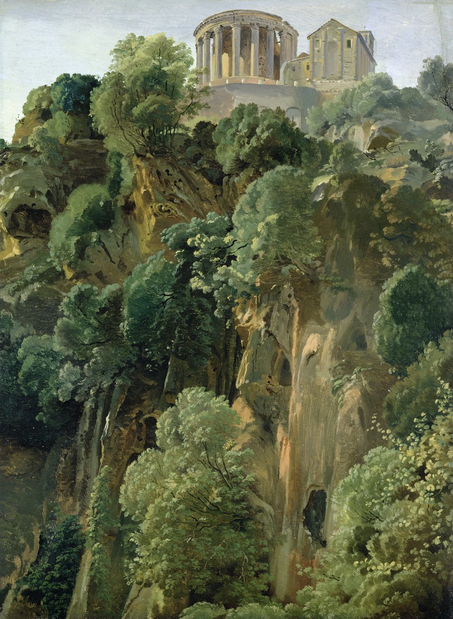 Chrám Vesty a Sibyl v Tivoli, 1834 (olej na papíře na desce) od Friedrich Nerly