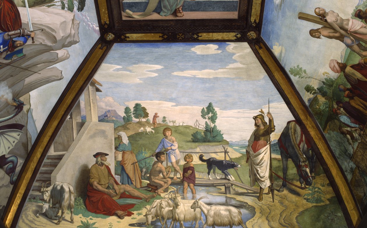 Erminia mezi pastýři od Friedrich Overbeck