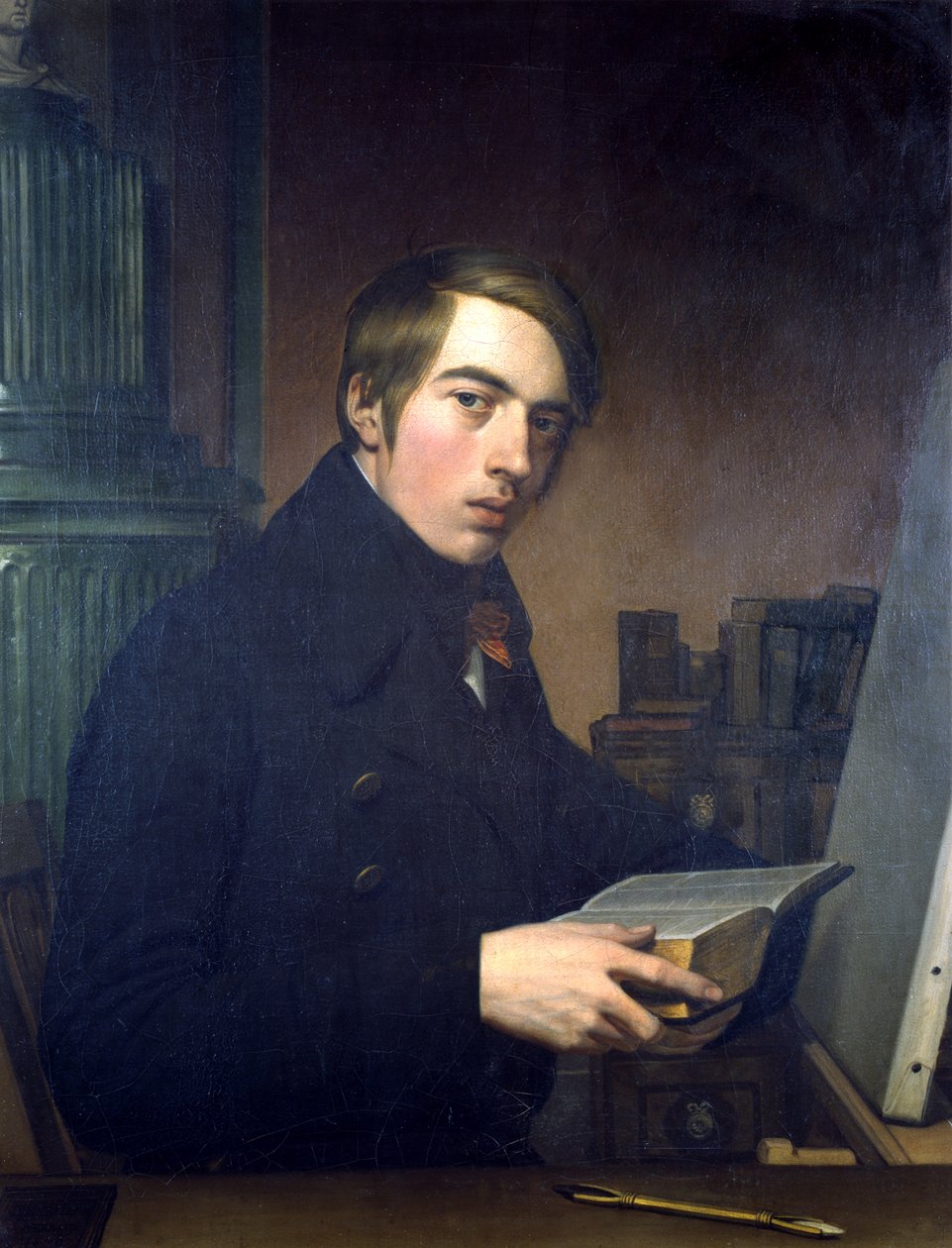 Autoportrét zprava s Biblí od Friedrich Overbeck