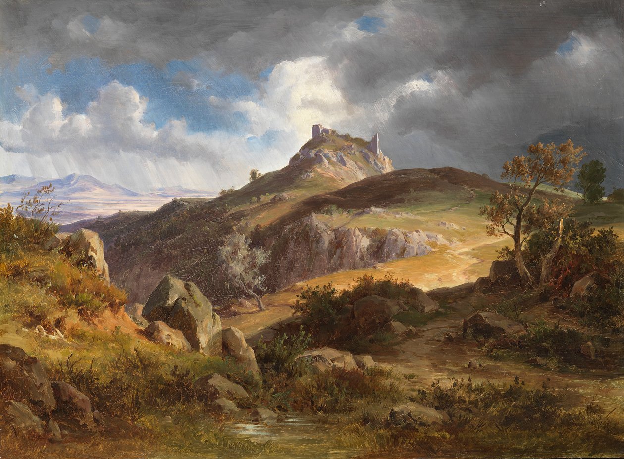 Pohled na ruiny Canossy od Friedrich Preller the Younger
