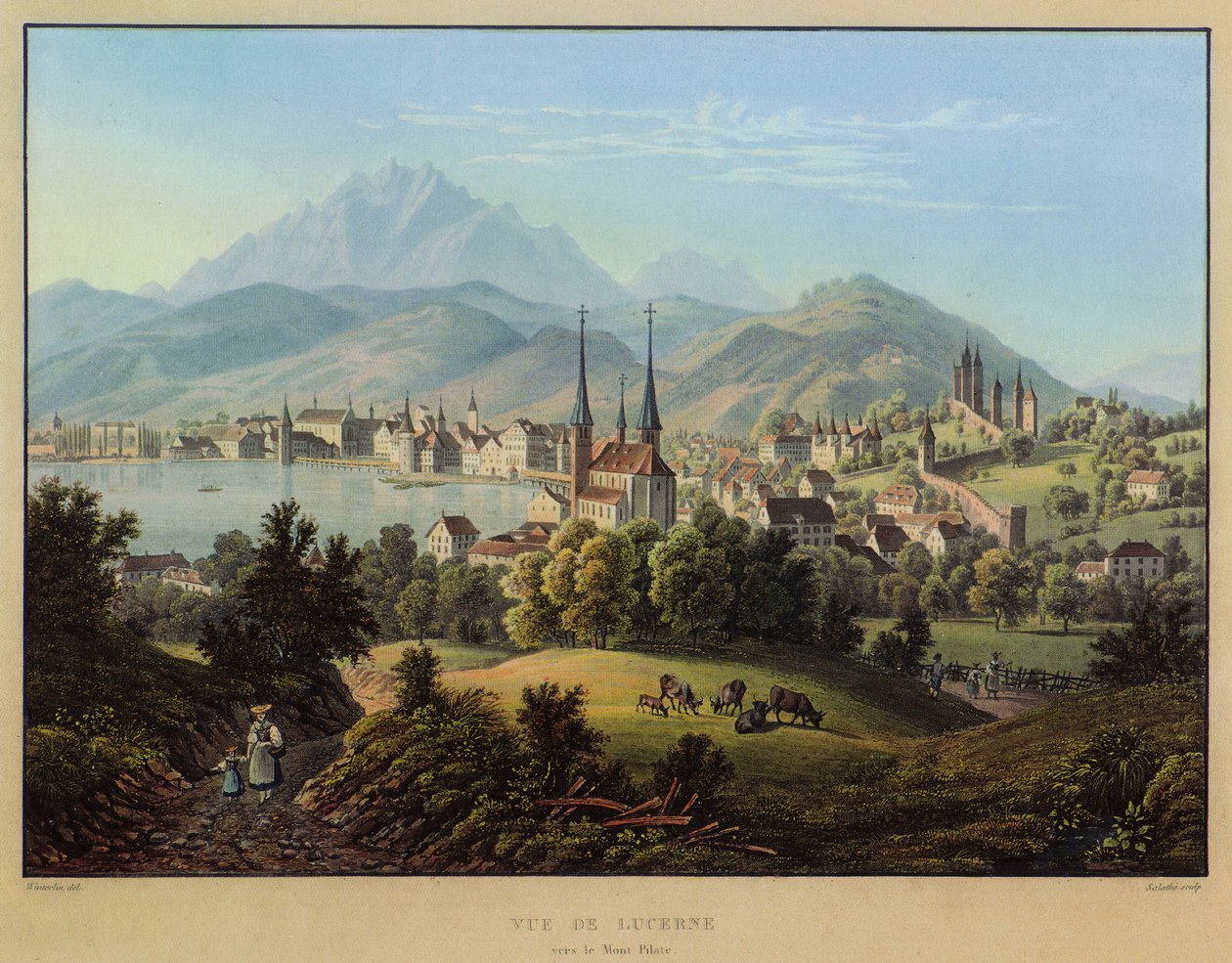VÝHLED NA LUCERNE směrem k hoře Pilatus od Friedrich Salathé