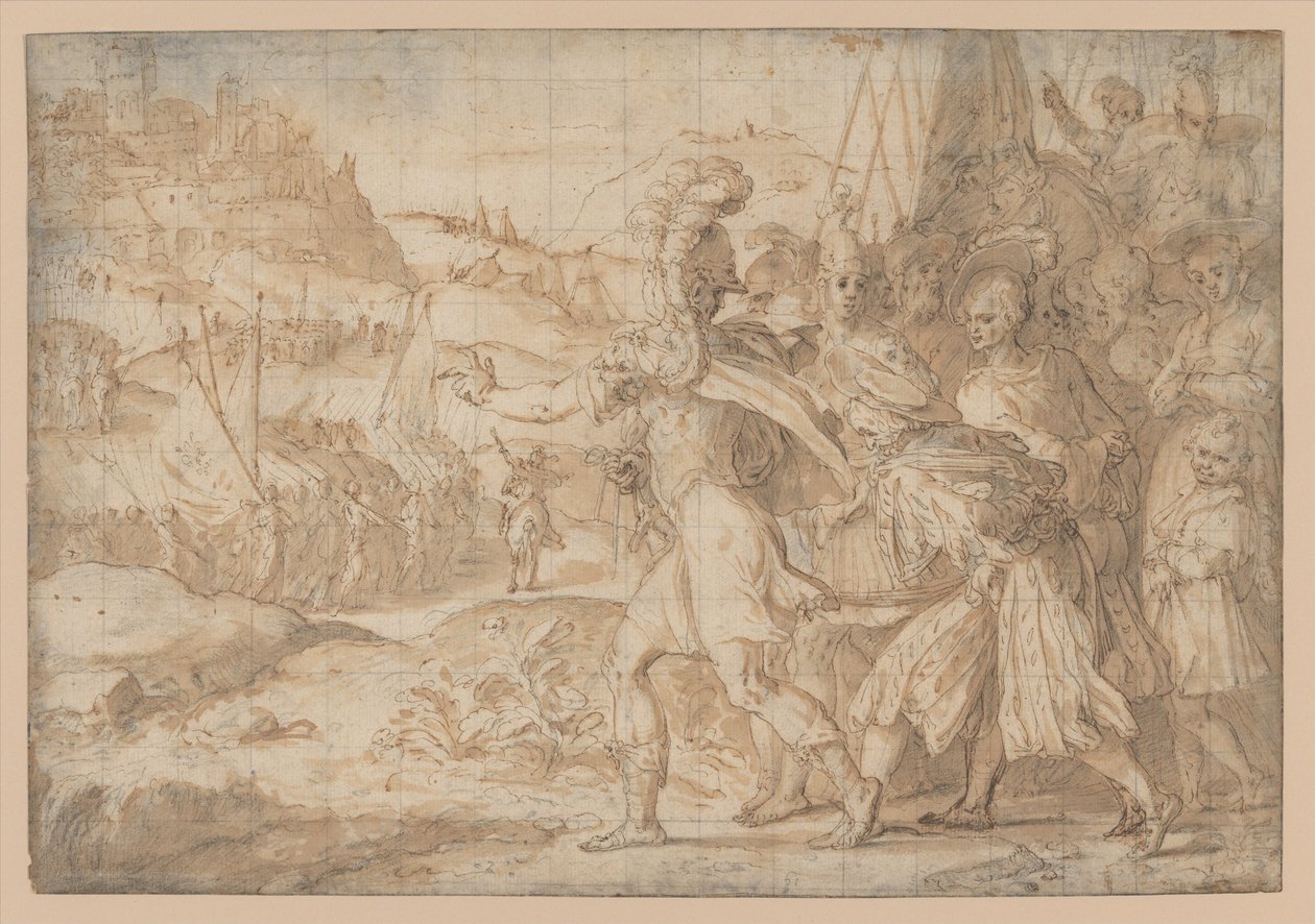 Obležení Faesulae (Fiesole) od Friedrich Sustris