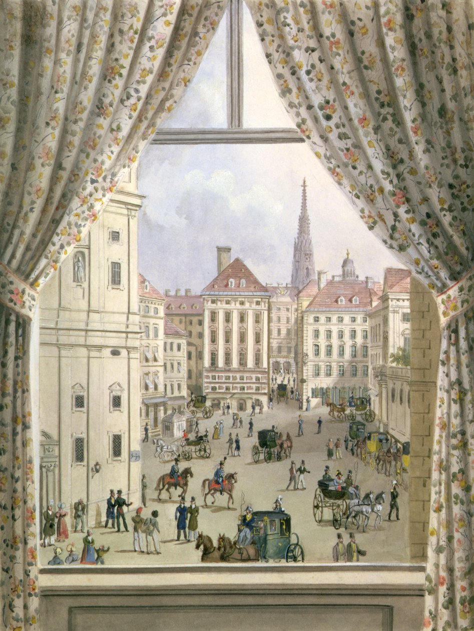 Pohled na Freyung, Vídeň, 1825 od Friedrich Wigand