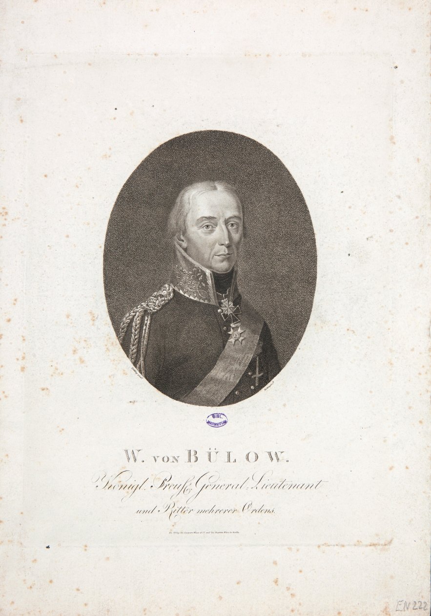 Friedrich Wilhelm Bülow von Dennewitz, kolem roku 1814 od Friedrich Wilhelm Bollinger