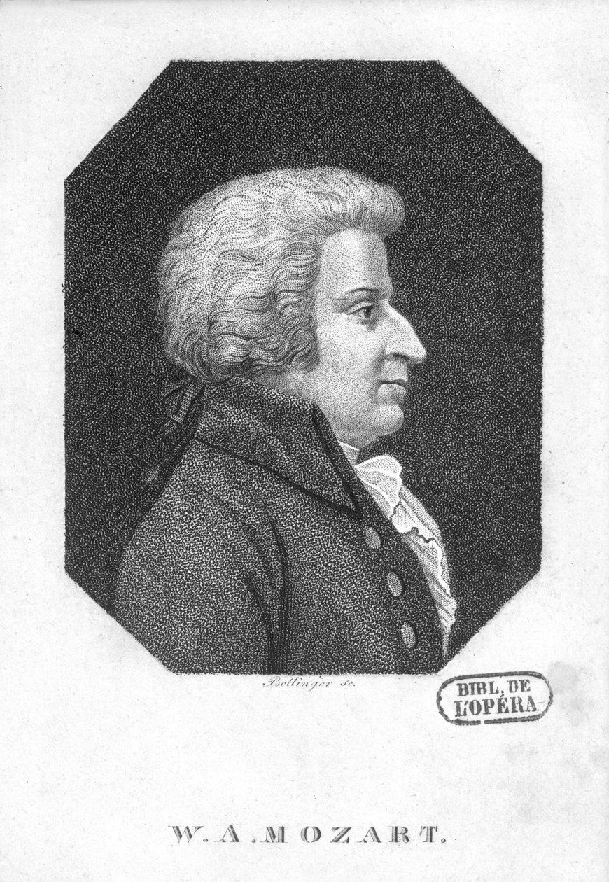 Wolfgang Amadeus Mozart (1756-1791) od Friedrich Wilhelm Bollinger