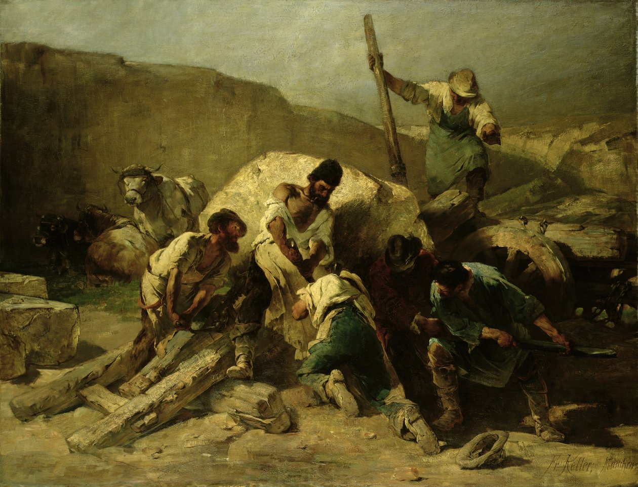 Přeprava kamenných bloků od Friedrich von Keller