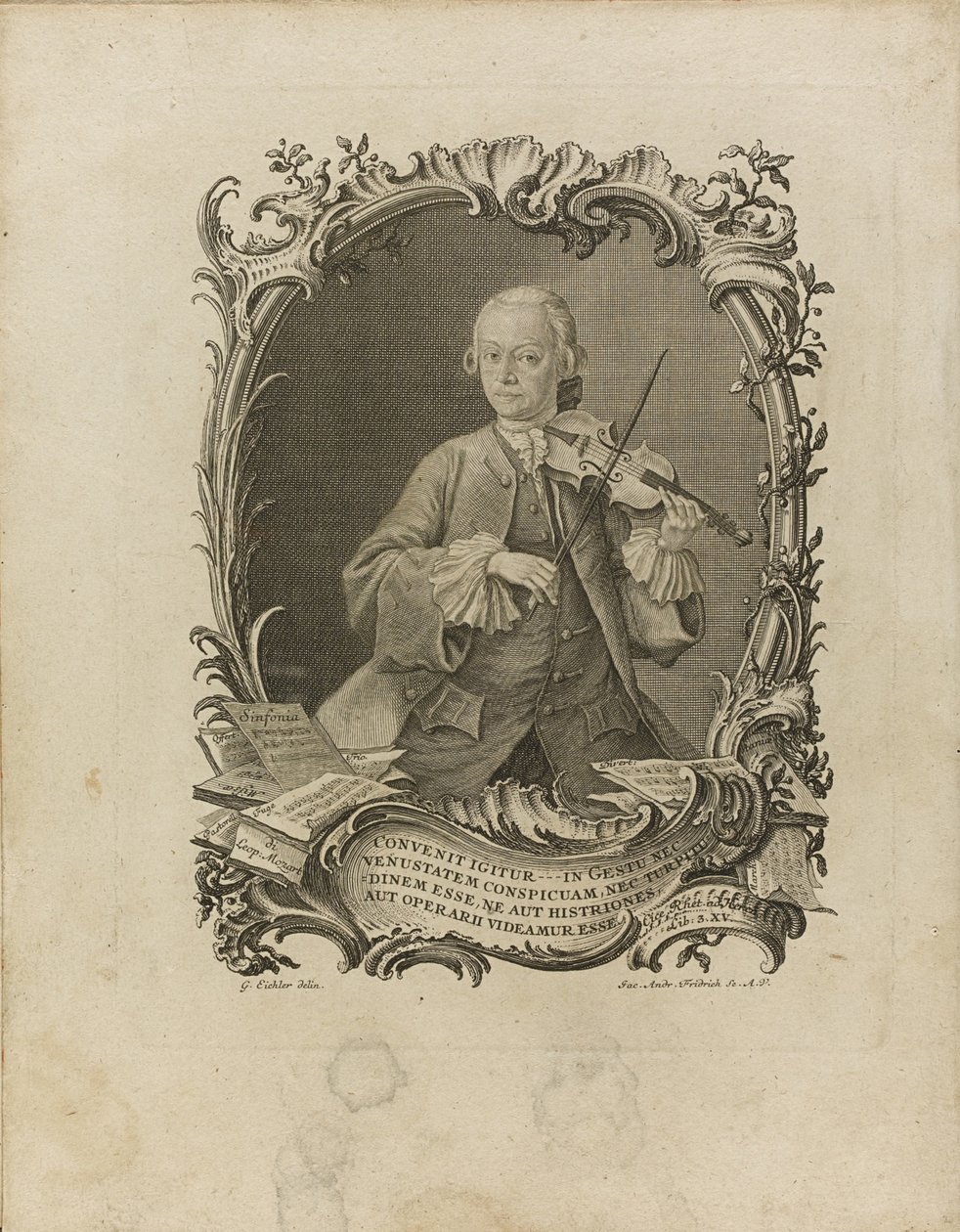 Leopold Mozart. Frontispis pokusu o důkladného učitele houslí, 1756 od Friedrich