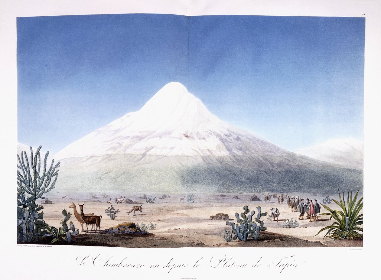 Chimborazo při pohledu z Plateau de Tapia od Friedrich Alexander Baron von (after) Humboldt