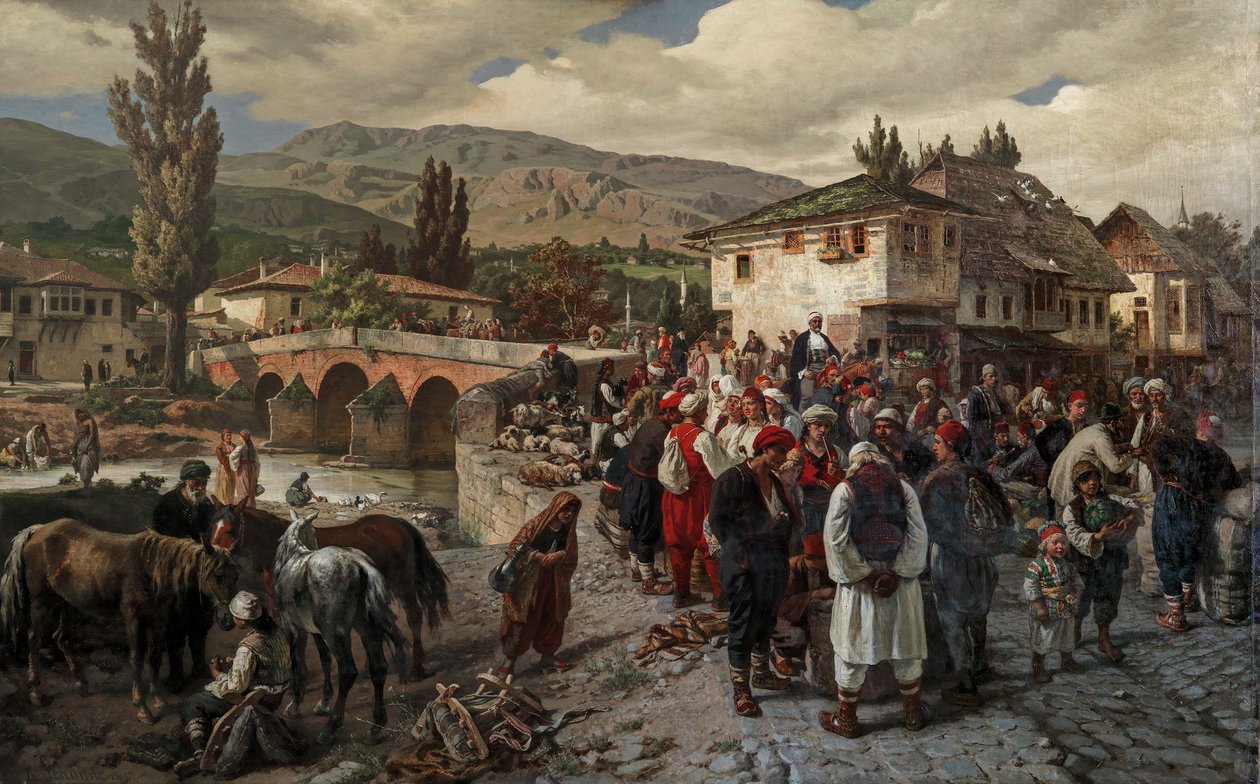 U Latinského mostu v Sarajevu od Friedrich Alois Schönn
