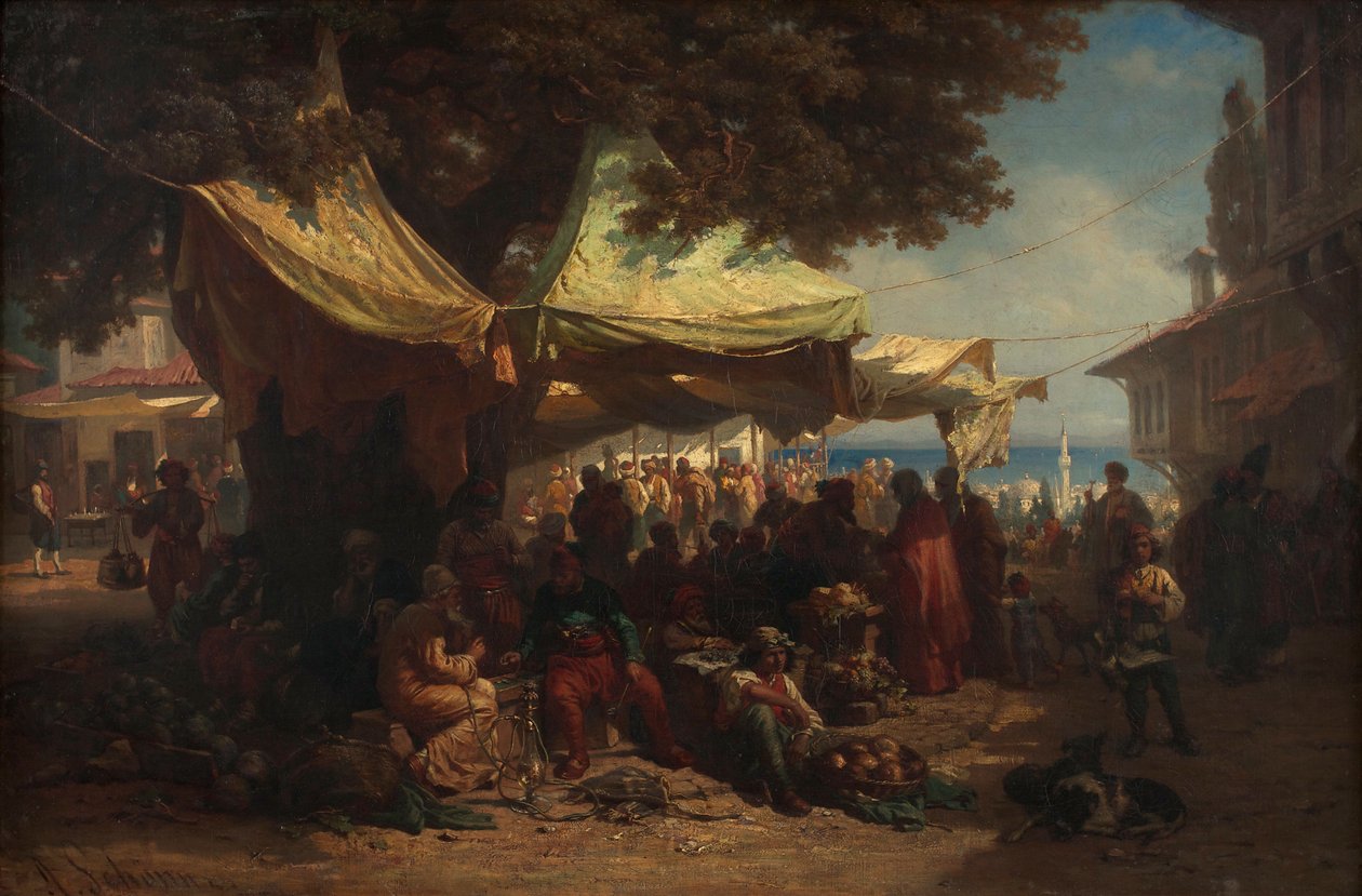 Konstantinopolský trh od Friedrich Alois Schönn