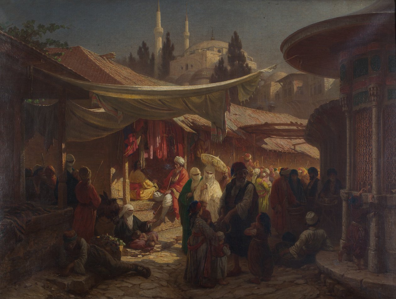 Turecký bazar od Friedrich Alois Schönn