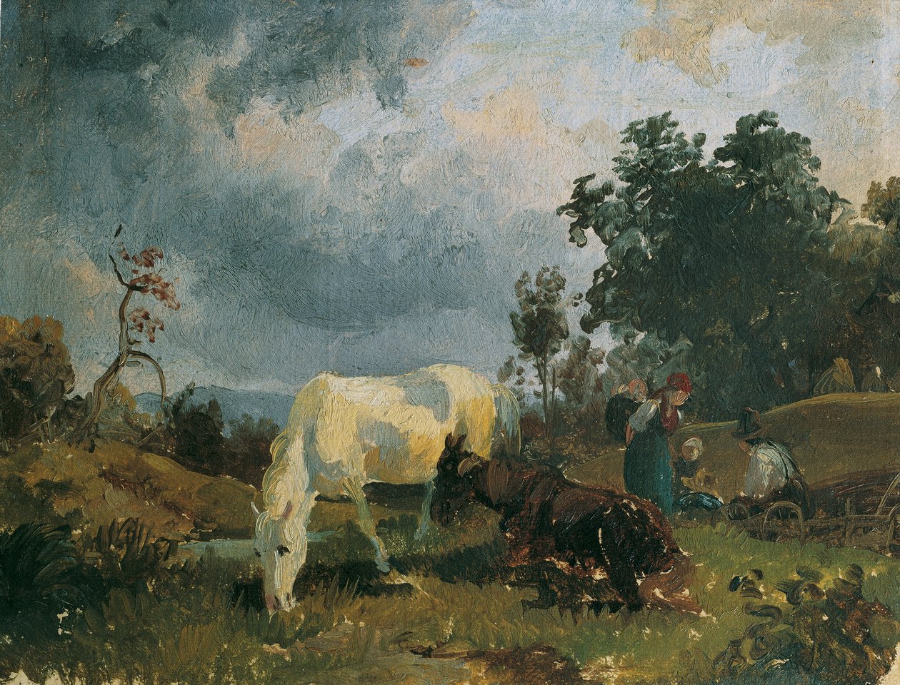 Šedý kůň na vřesovišti od Friedrich August Mathias Gauermann