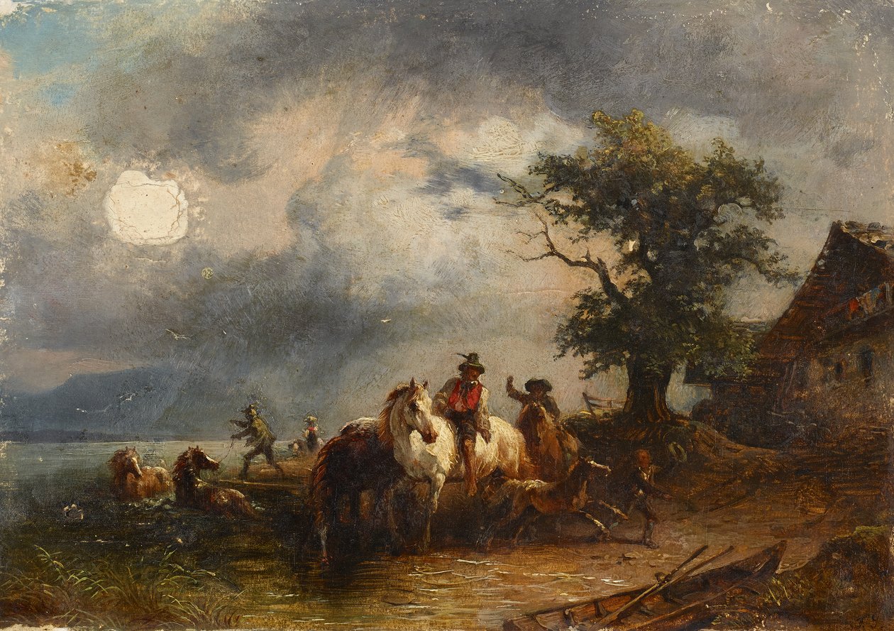 koňský rybník od Friedrich August Mathias Gauermann
