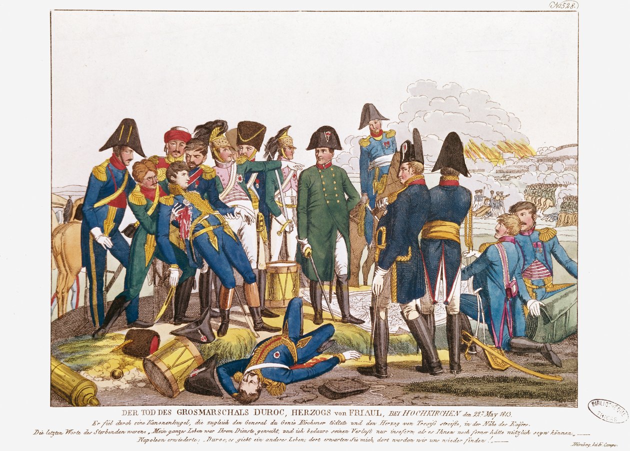 Smrt maršála Duroca v bitvě u Budyšína, 22. května 1813 od Friedrich Campe