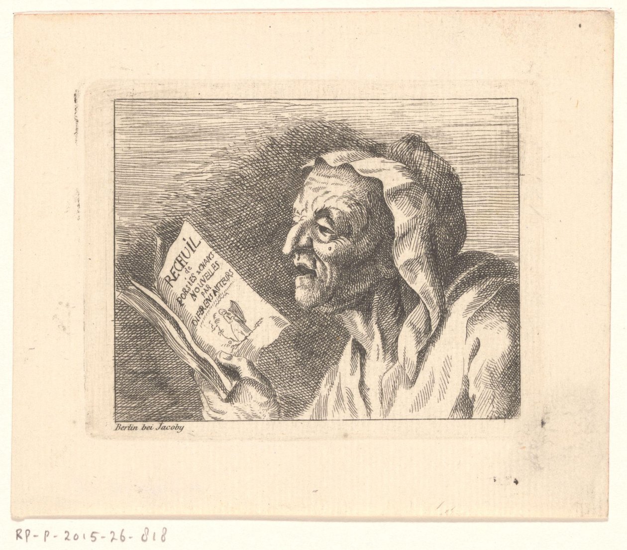 Busta staré ženy se zpěvníkem v rukou od Friedrich Christian Gottlieb Geyser (possibly)