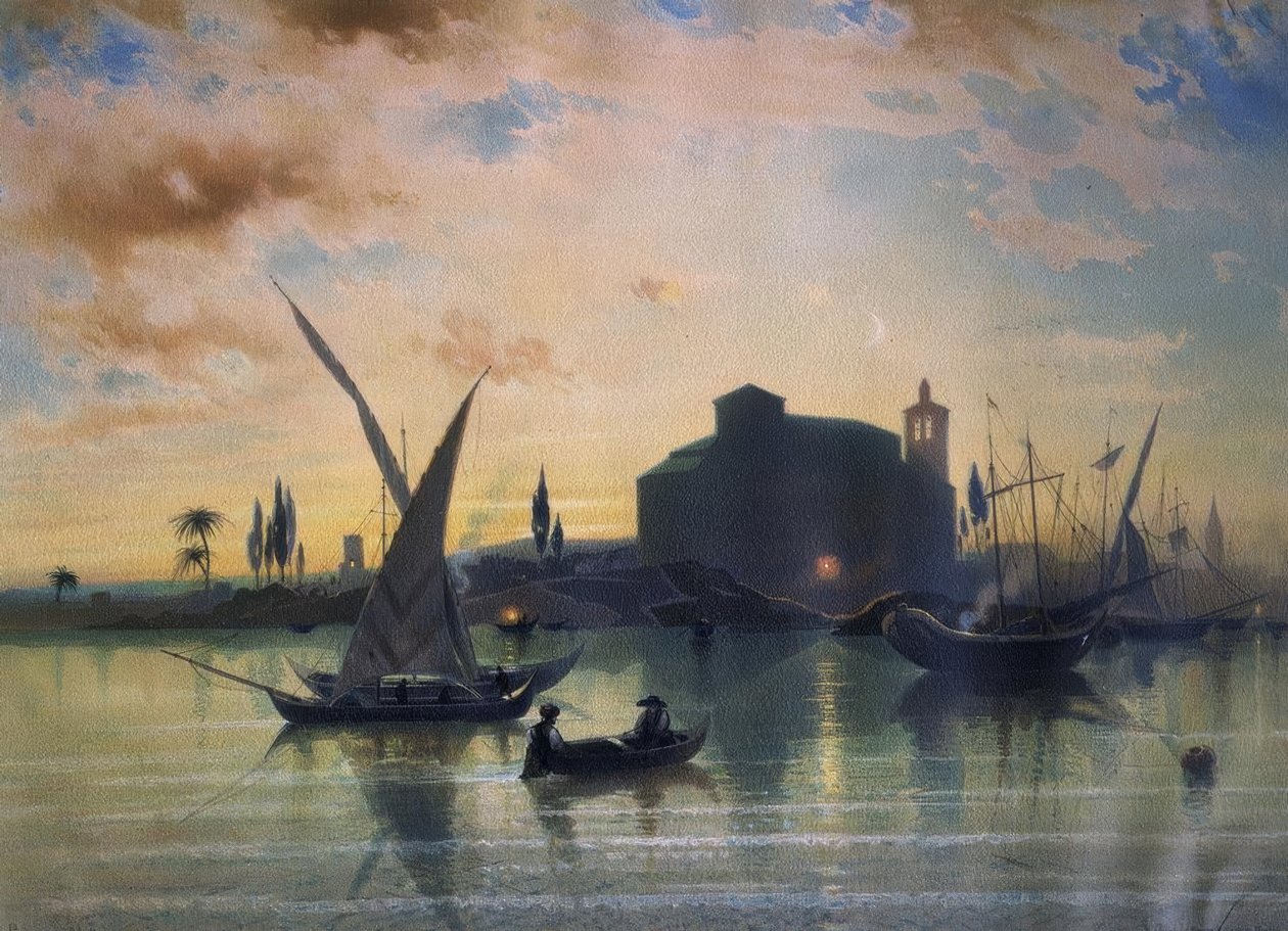 ŠPANĚLSKO - POHLEDY NA SEVILLU - EL GUADALQUIVIR - 1867 od Friedrich Eibner