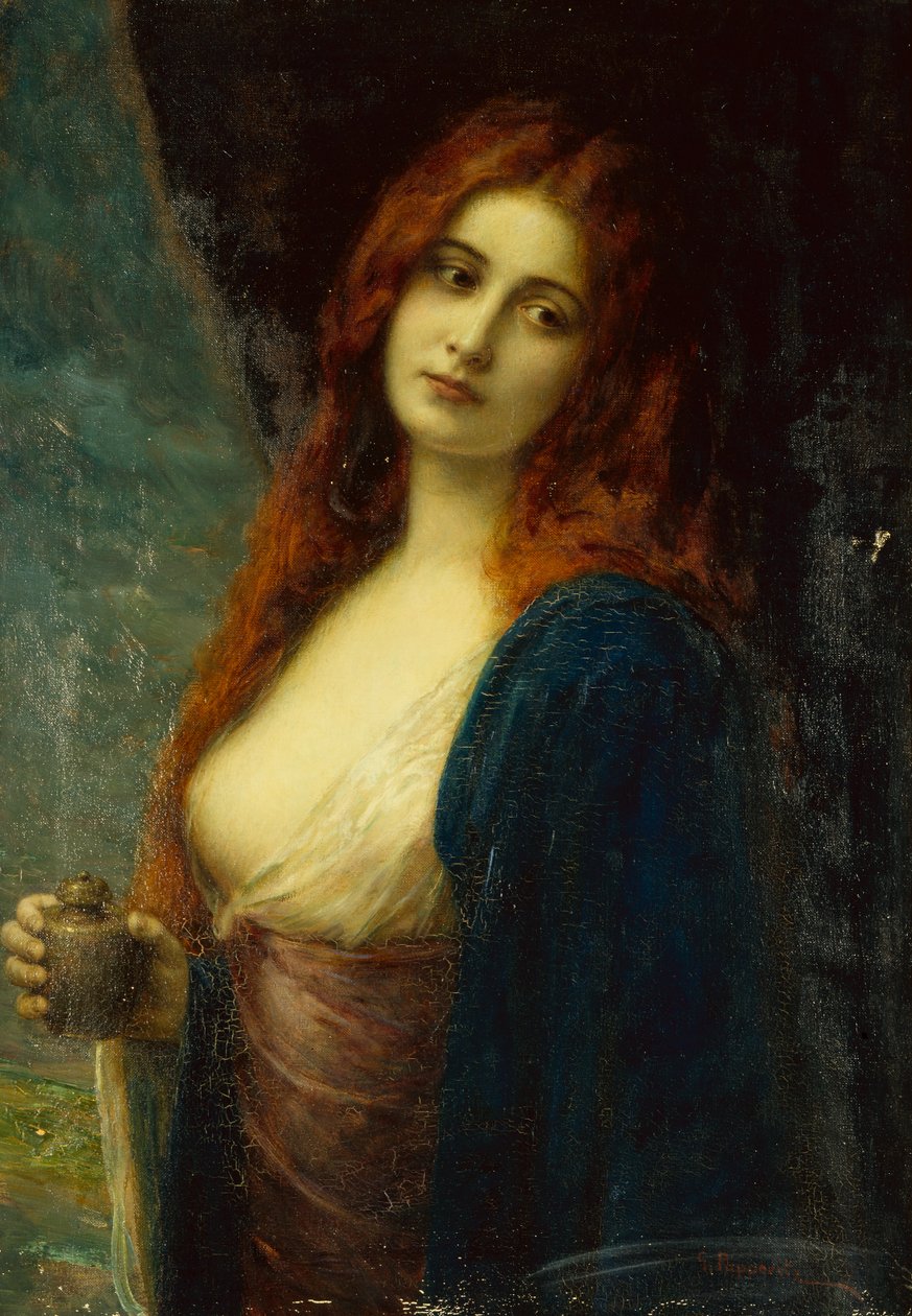 Mladá dívka (olej na plátně) od Friedrich Georg Papperitz