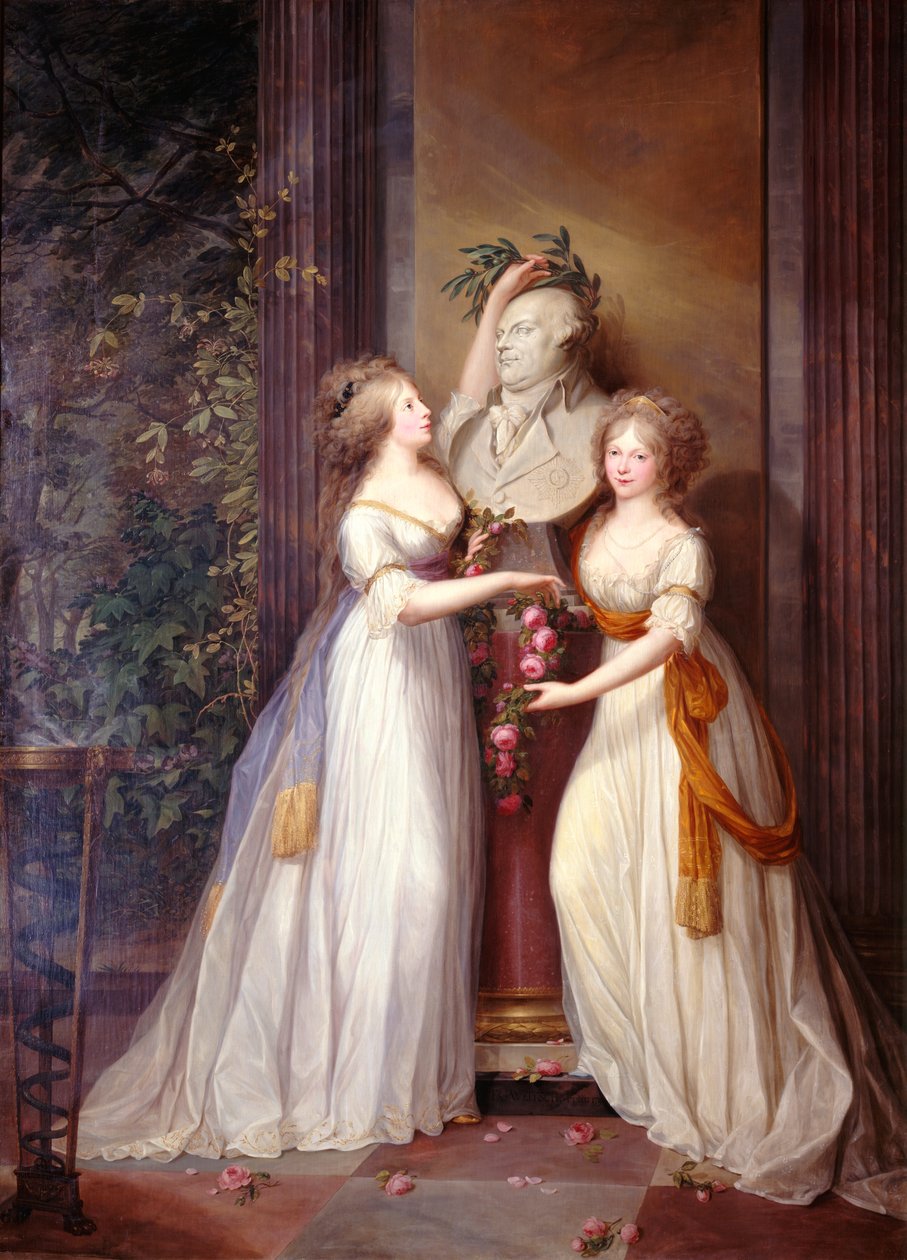 Luise a Friederike u busty Friedricha Wilhelma II od Friedrich Georg Weitsch