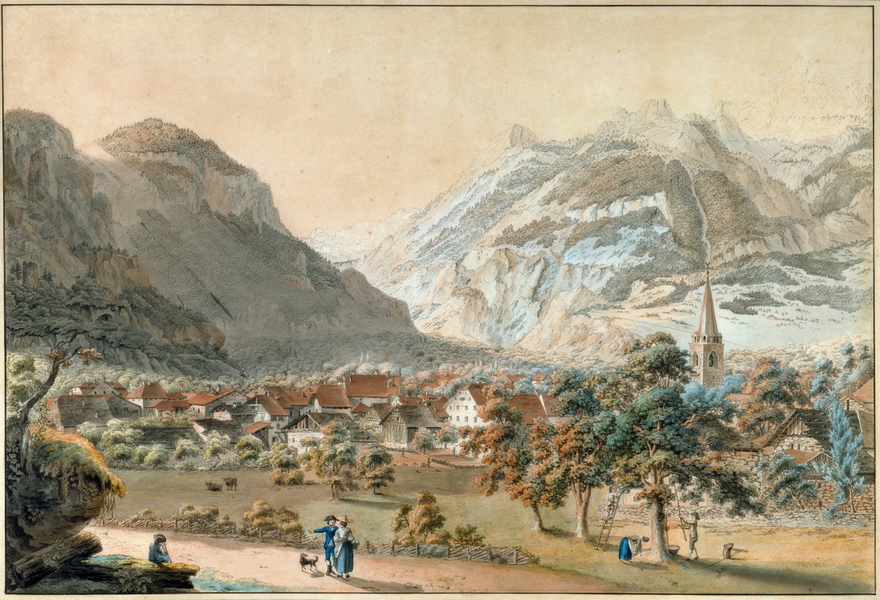 Vesnice Bex od Friedrich Georg Wexelberg