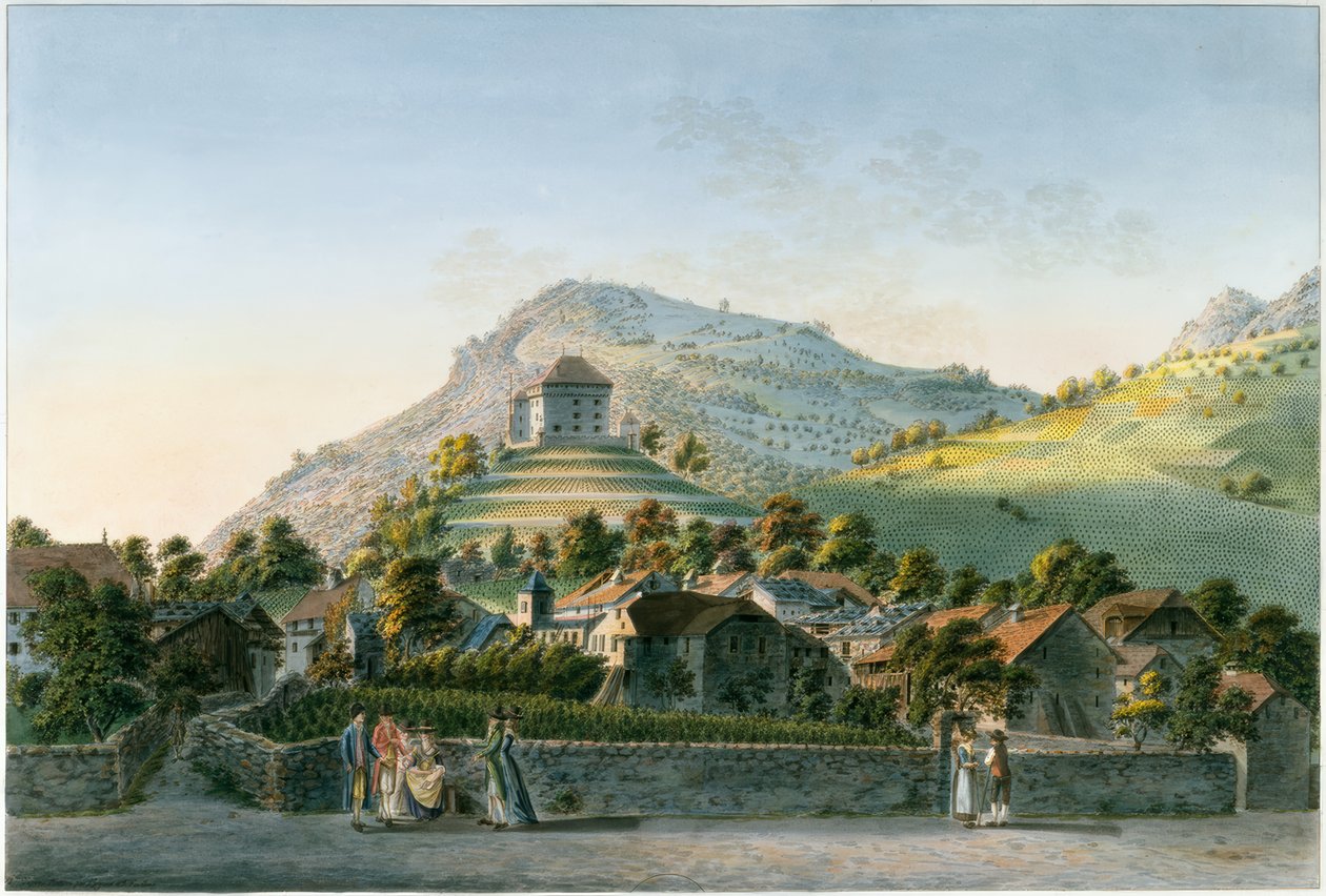 Vesnice Clarens ze strany jezera od Friedrich Georg Wexelberg