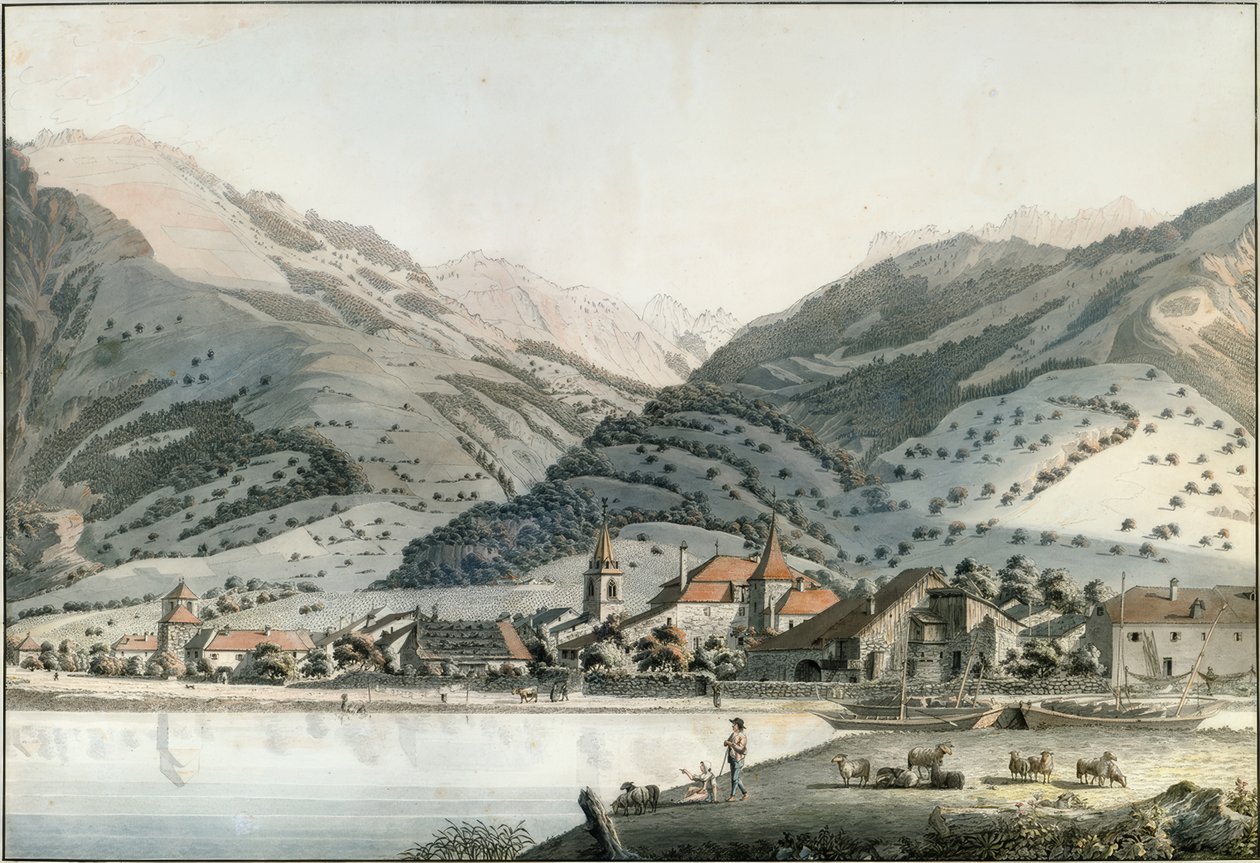 Město Villeneuve od Friedrich Georg Wexelberg
