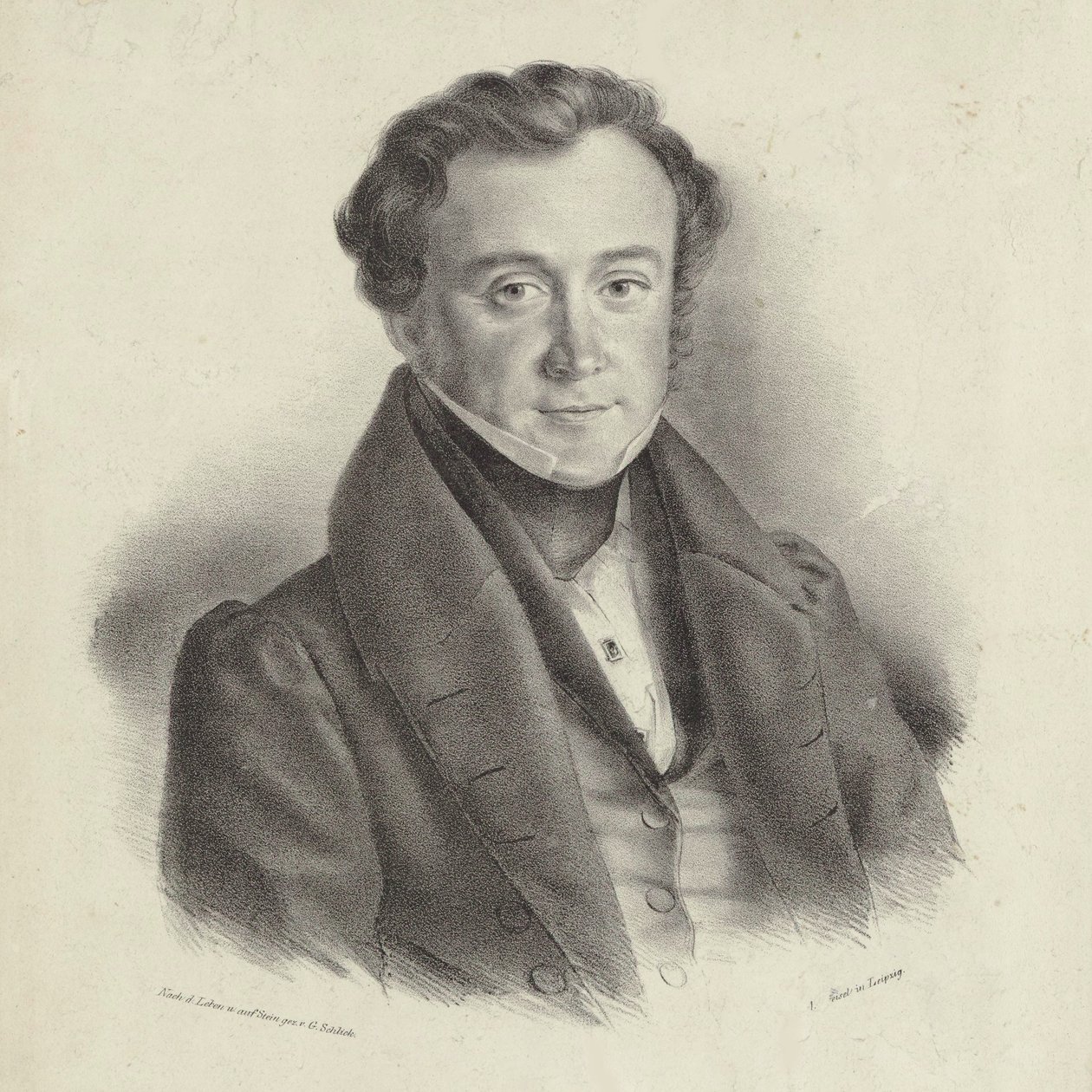 Portrét skladatele Johanna Wenzel Kalliwoda 1801-1866. od Friedrich Gustav Schlick