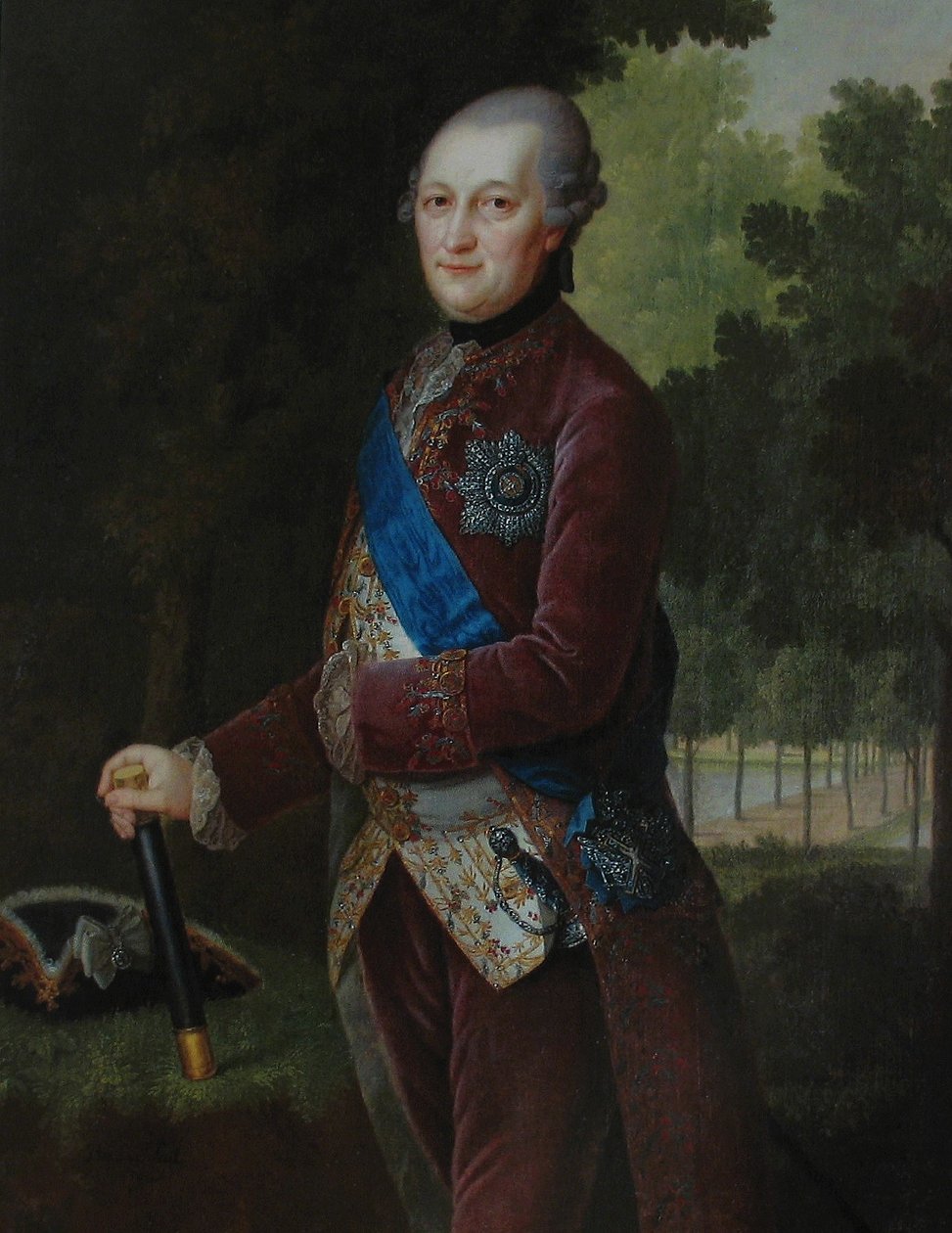 Portrét Petera von Biron 1724-1800, vévoda z Courland a Semigallia, 1781 od Friedrich Hartmann Barisien