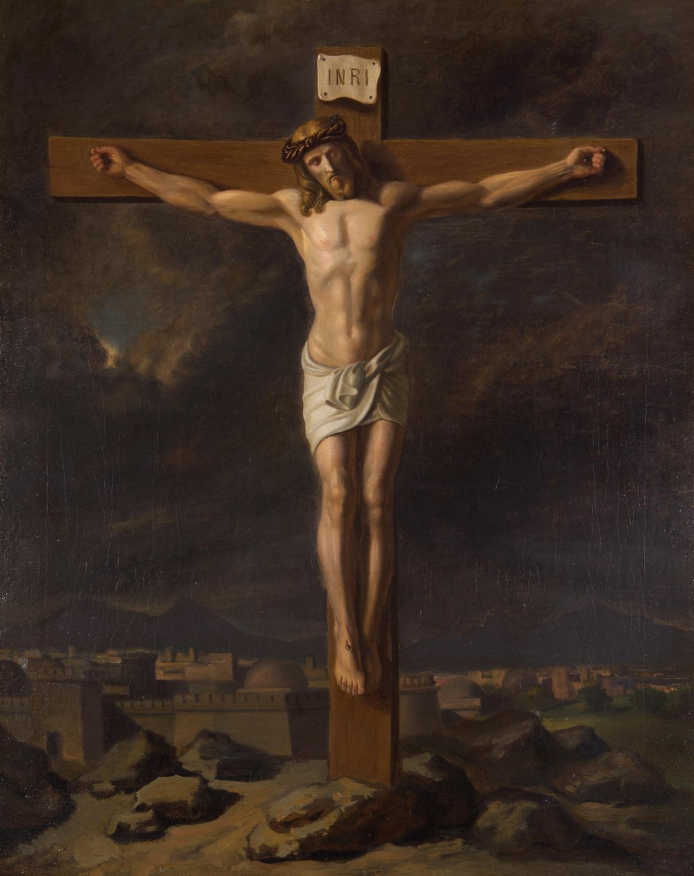 Crucifixus v krajině od Friedrich Hasslwander