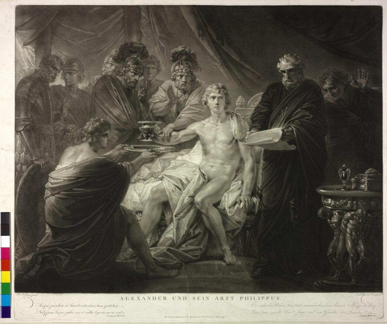 Alexandr Veliký a jeho lékař Filip od Friedrich Heinrich Fuger