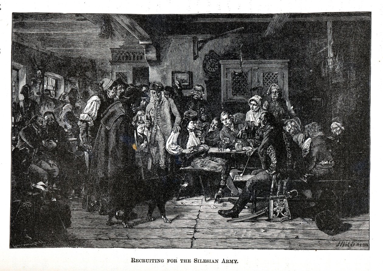 Nábor do slezské armády, 1882 od Friedrich Hiddemann