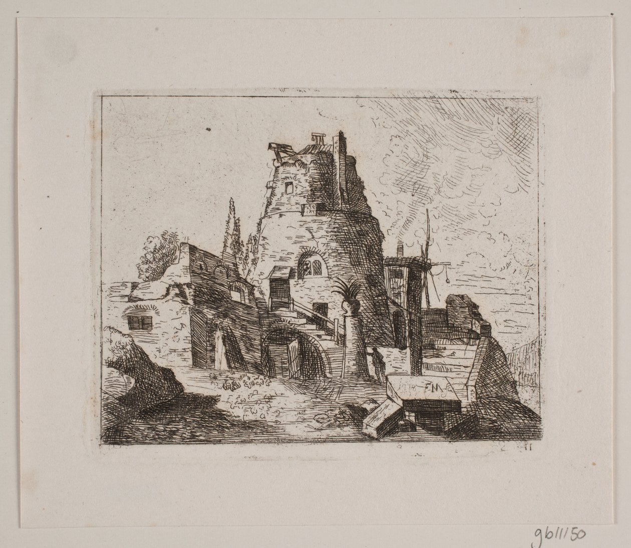 Zřícenina s věží od Friedrich Münter