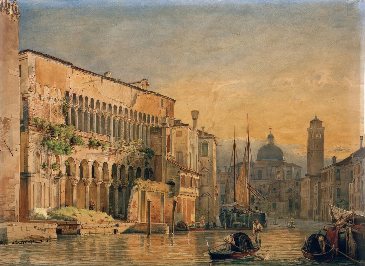 Canal Grande s Palazzo Fondaco dei Turchi od Friedrich Nerly