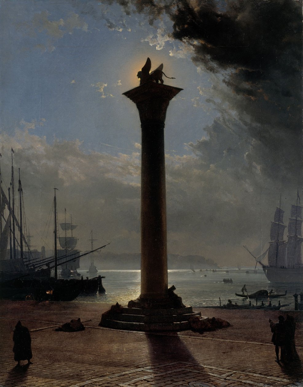 Měsíční svit nad Piazzetou, asi 1837 (olej na plátně) od Friedrich Nerly