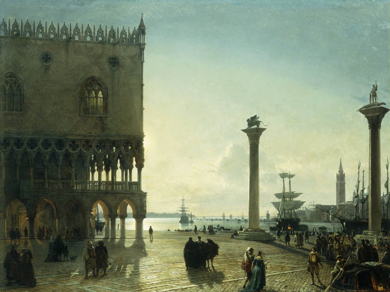 Piazza San Marco v noci, od Friedrich Nerly