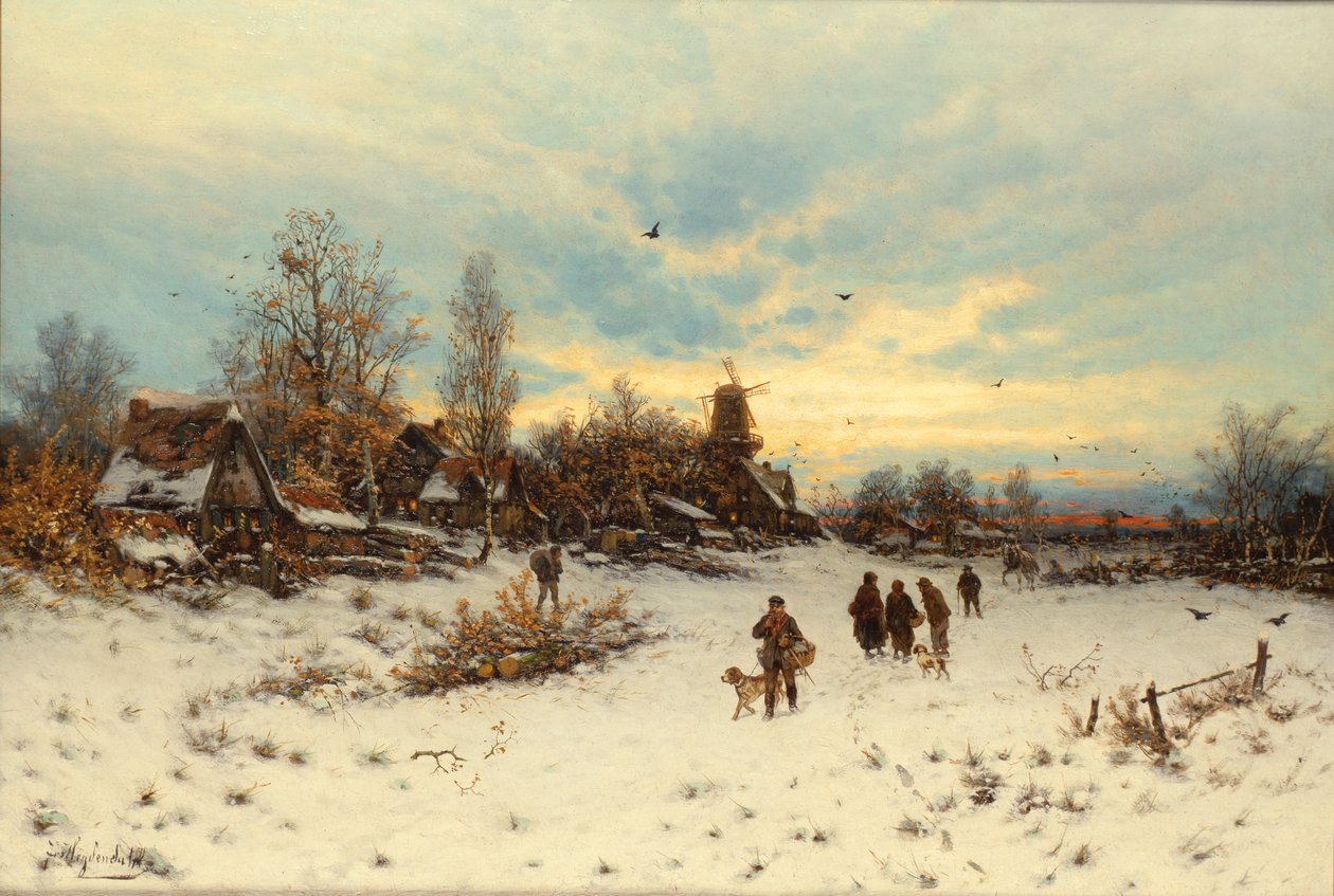 Zimní západ slunce od Friedrich Nicolai Joseph Heydendahl