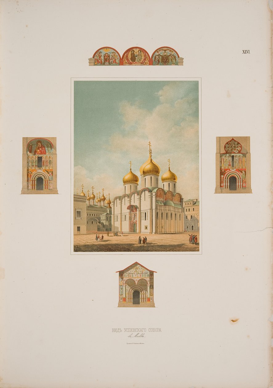 Katedrála Dormition v moskevském Kremlu, 1850 od Friedrich Richter