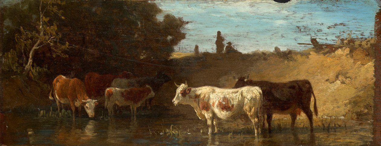 Krávy u napajedla od Friedrich Voltz