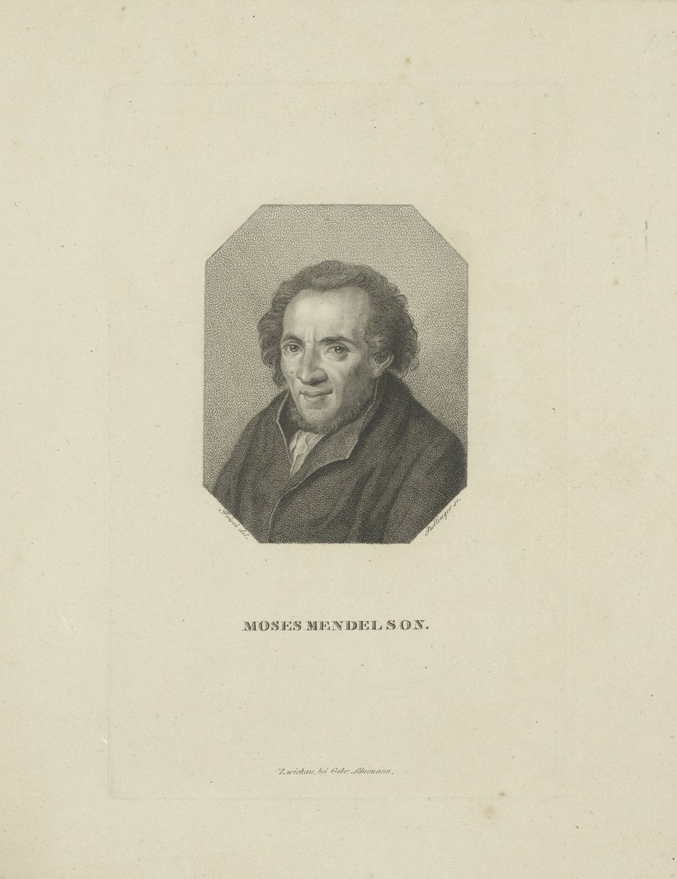 Portrét Mojžíše Mendelssohna 1729-1786, 1818. od Friedrich Wilhelm Bollinger