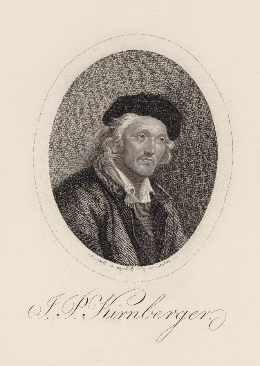 Portrét skladatele Johanna Philippa Kirnbergera 1721-1783. od Friedrich Wilhelm Bollinger