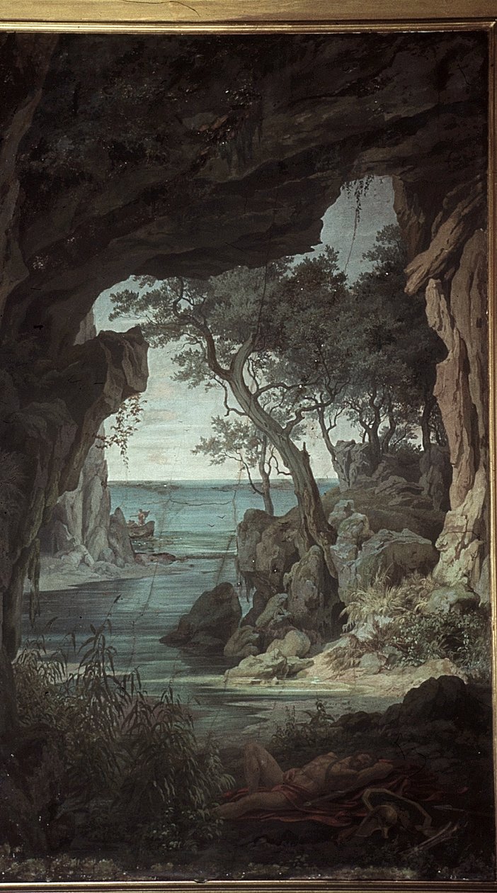 Příjezd Odyssea na Ithaku, scény z Odyssey od Friedrich the Elder Preller