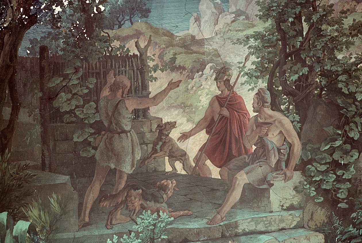 Odysseus u pastýře Eumaea, Scény z Odyssey od Friedrich the Elder Preller