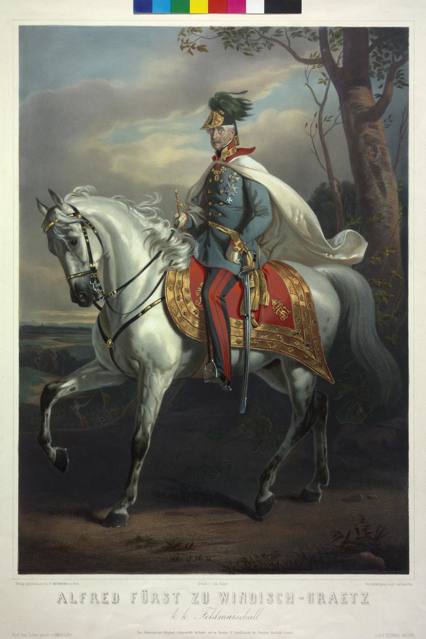 Alfred kníže Windisch-Graetz císařský a královský polní maršál od Friedrich von Amerling