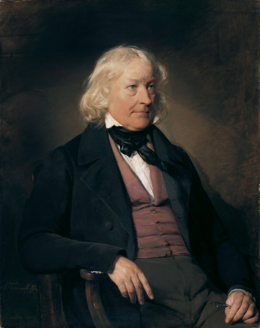 Německy: Portrét sochaře Bertela Thorvaldsena (1770-1844) od Friedrich von Amerling