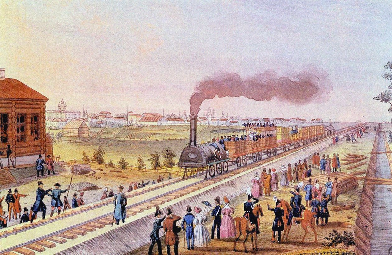 Příjezd prvního vlaku z Petrohradu do Carského Sela 30. října 1837 od Friedrich von Martens