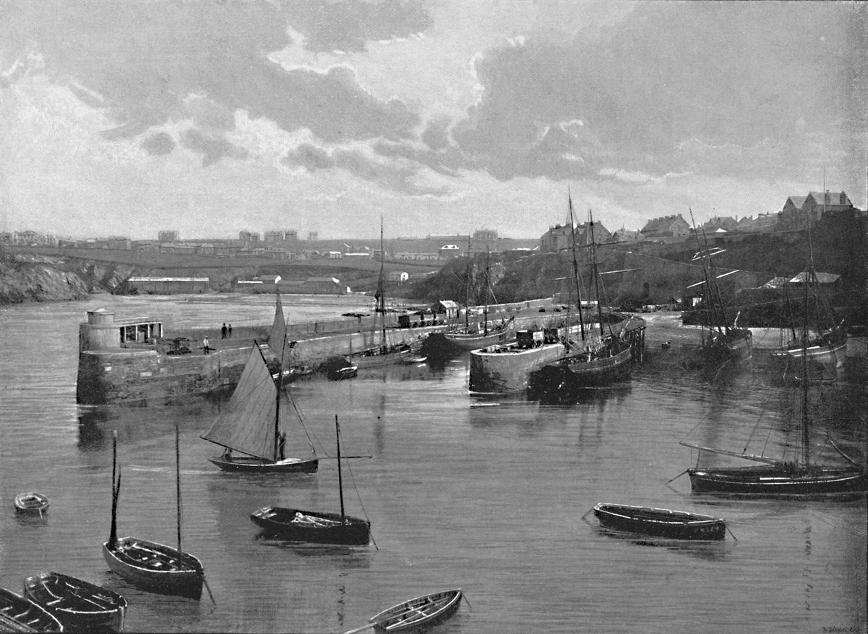 Newquay Harbour, c1896 od Frith and Co