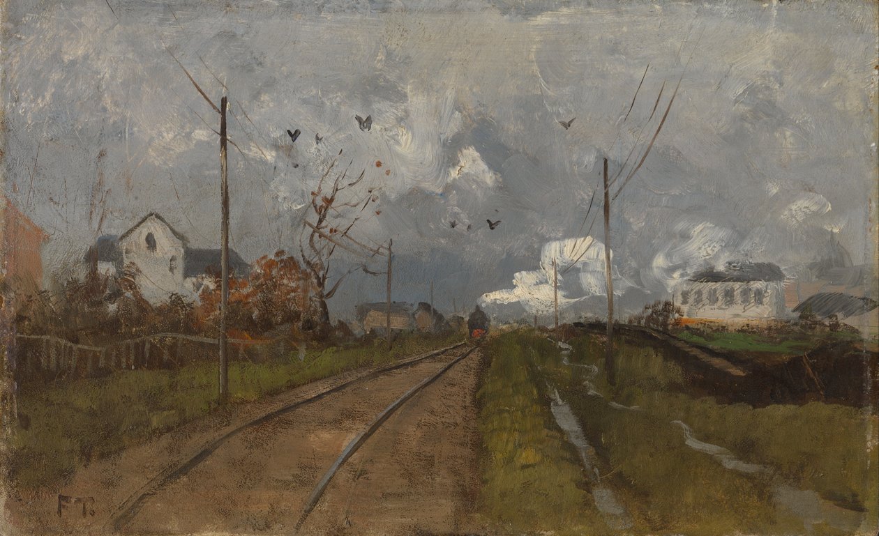 Vlak přijíždí od Fritz Thaulow
