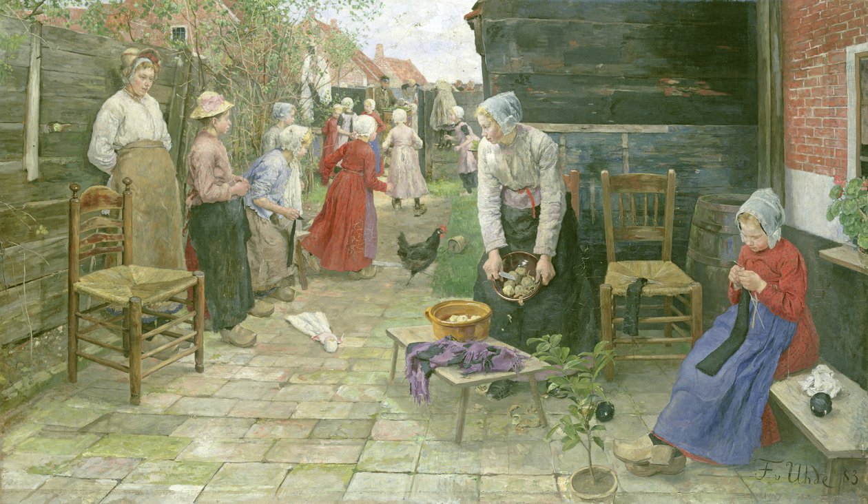 Mlýnek na varhany přichází, 1883 od Fritz von Uhde