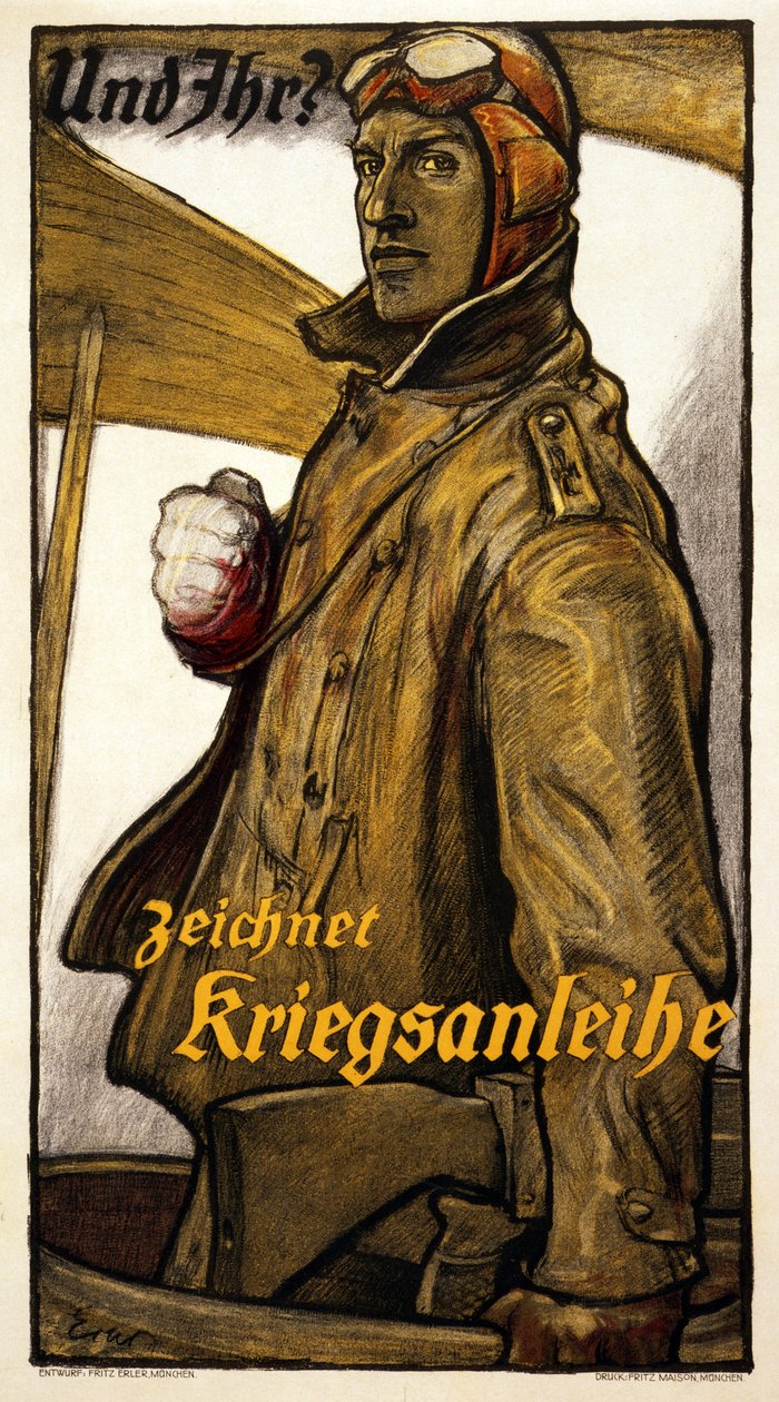 A předplatíte si War Loan Printed Mnichov, 1918 od Fritz Erler